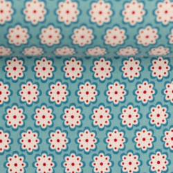 Baumwolle - Julia Blumen türkis